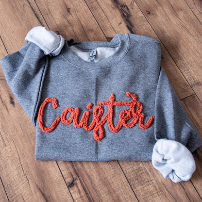 Custom Chenille Yarn Embroidered Crewneck