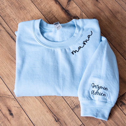 Mama Neckline Embroidered Crewneck