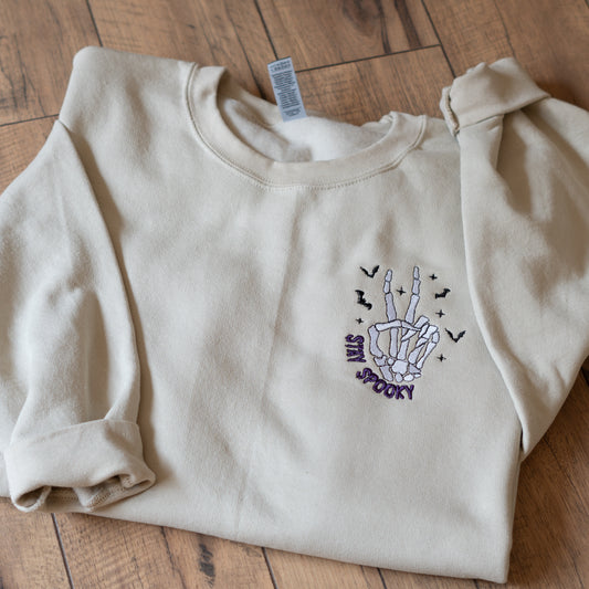 Stay Spooky (Skeleton) Embroidered Crewneck