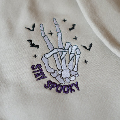 Stay Spooky (Skeleton) Embroidered Crewneck