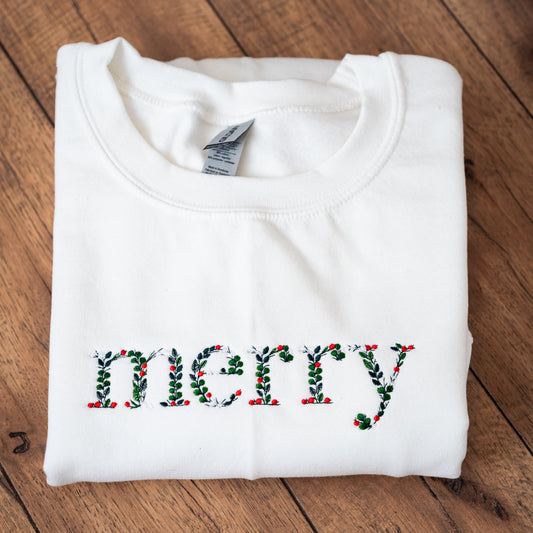 Merry Embroidered Sweatshirt