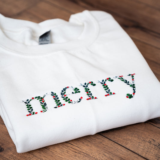 MERRY Embroidered Crewneck