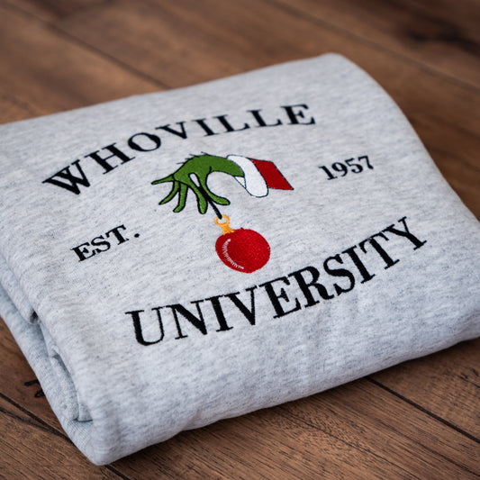 Whoville University Embroidered Crewneck