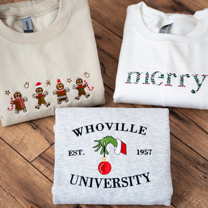 Whoville University Embroidered Crewneck