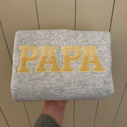 Papa Keepsake Embroidered Crewneck