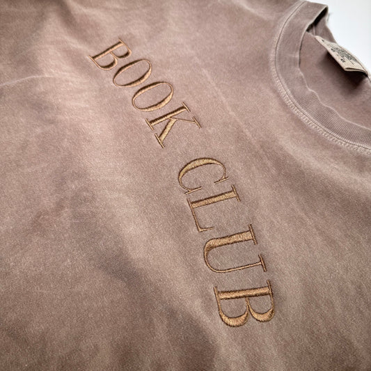 Book Club Embroidered Comfort Colors T-Shirt