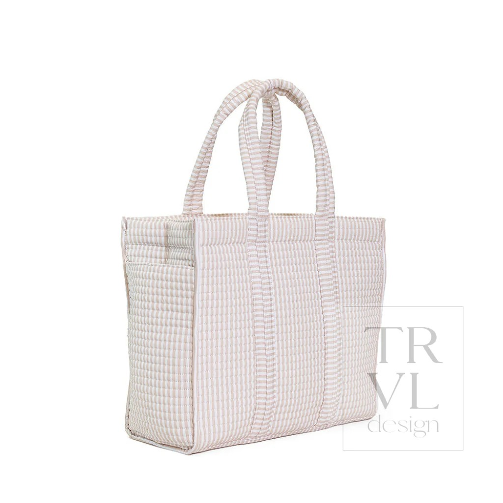 TRVL Pimlico Stripe Sand Quilted Go Go Tote