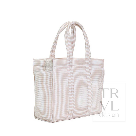 TRVL Pimlico Stripe Sand Quilted Go Go Tote