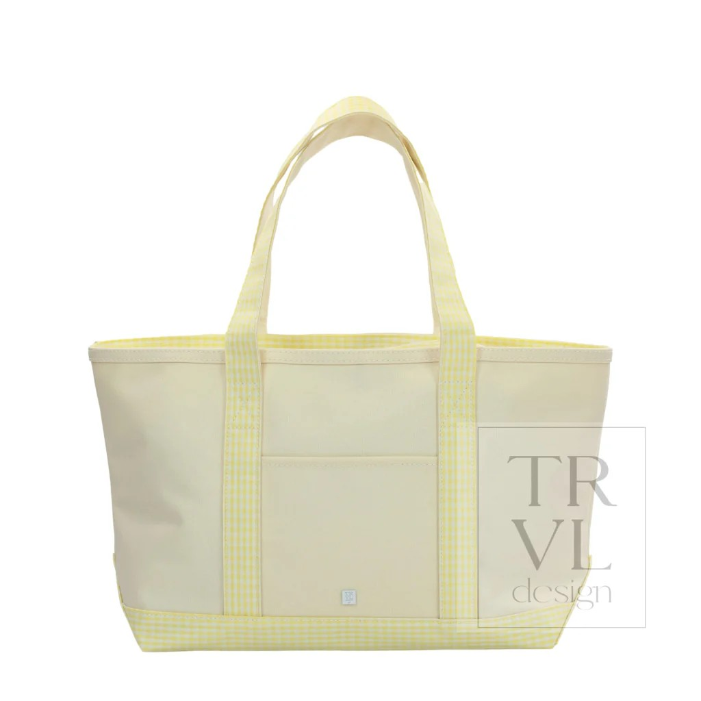 TRVL Buttercup Gingham Canvas Tote
