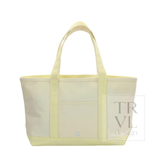 TRVL Buttercup Gingham Canvas Tote