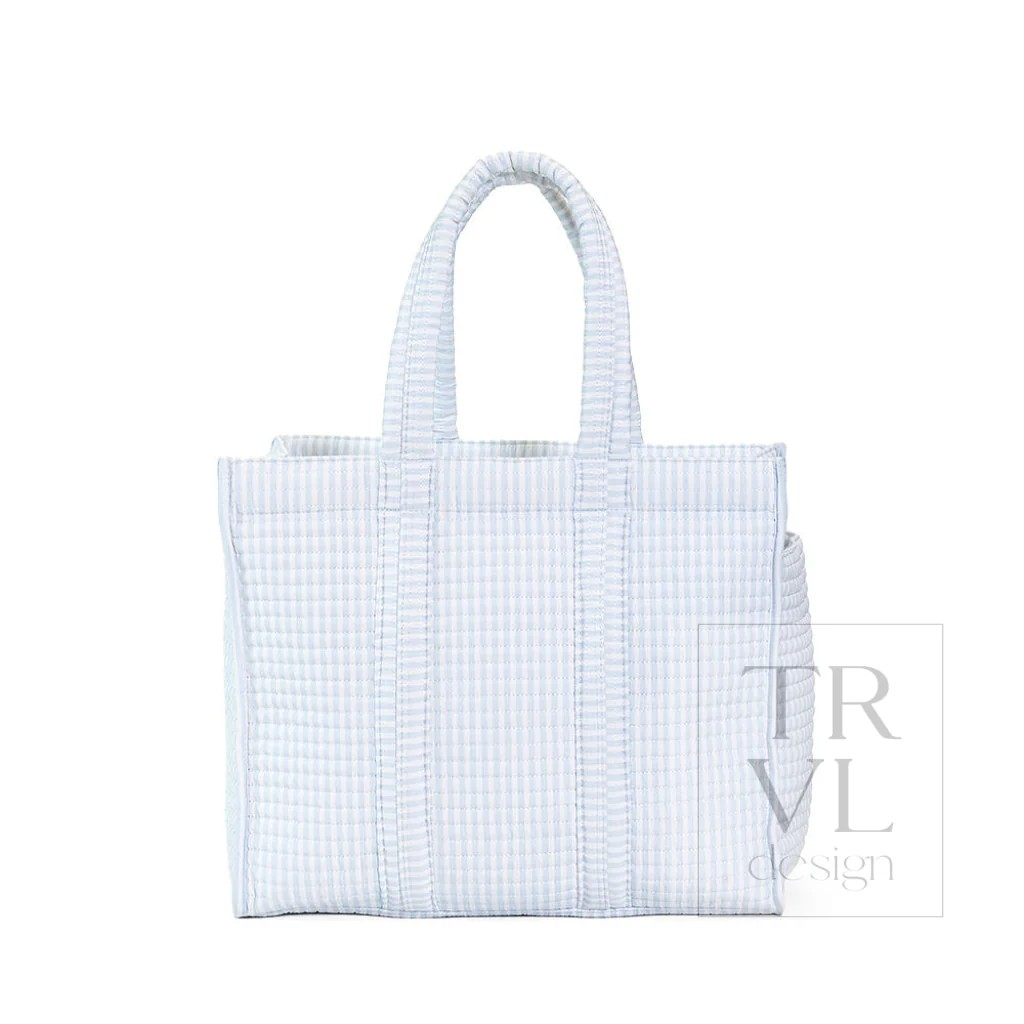 TRVL Pimlico Stripe Blue Quilted Go Go Tote