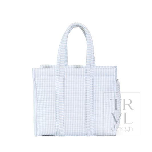TRVL Pimlico Stripe Blue Quilted Go Go Tote