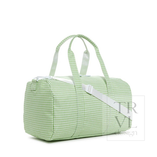 TRVL Leaf Gingham Weekender Duffel Bag