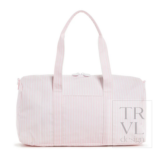 TRVL Pimlico Stripe Pink Weekender Duffel Bag