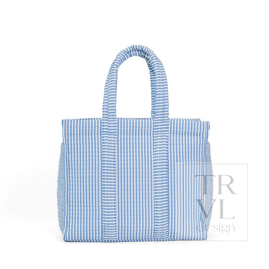 TRVL Pimlico Stripe Chambray Quilted Go Go Tote
