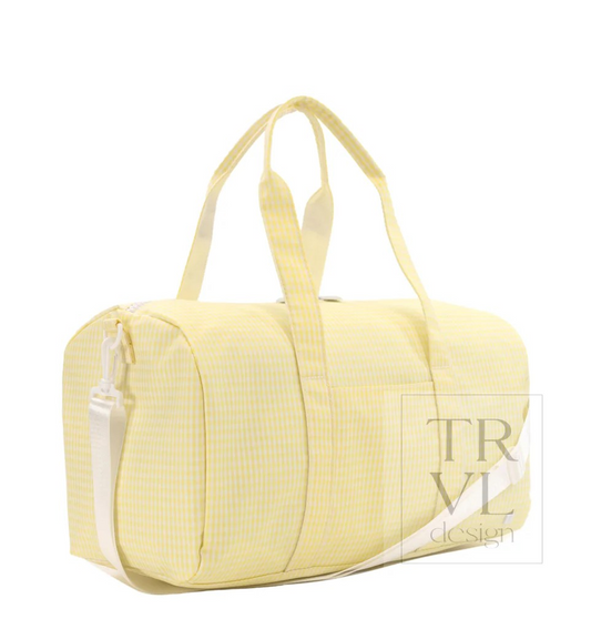 TRVL Buttercup Gingham Weekender Duffel Bag