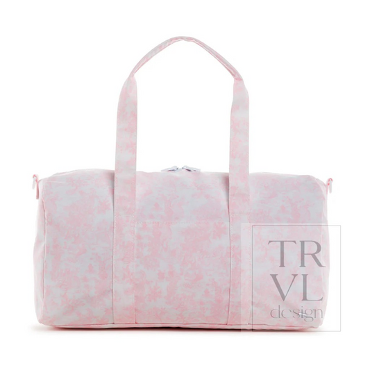 TRVL Bunny Toile Pink Weekender Duffel Bag