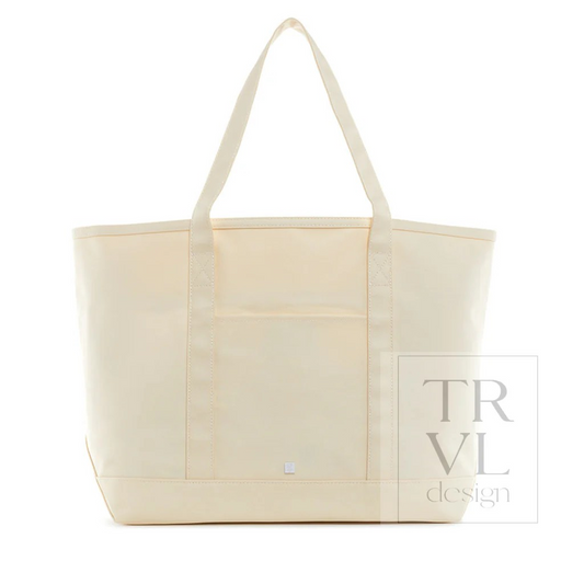 TRVL Natural Coated Canvas Totes