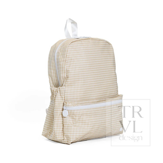 TRVL Khaki Gingham Backpackers