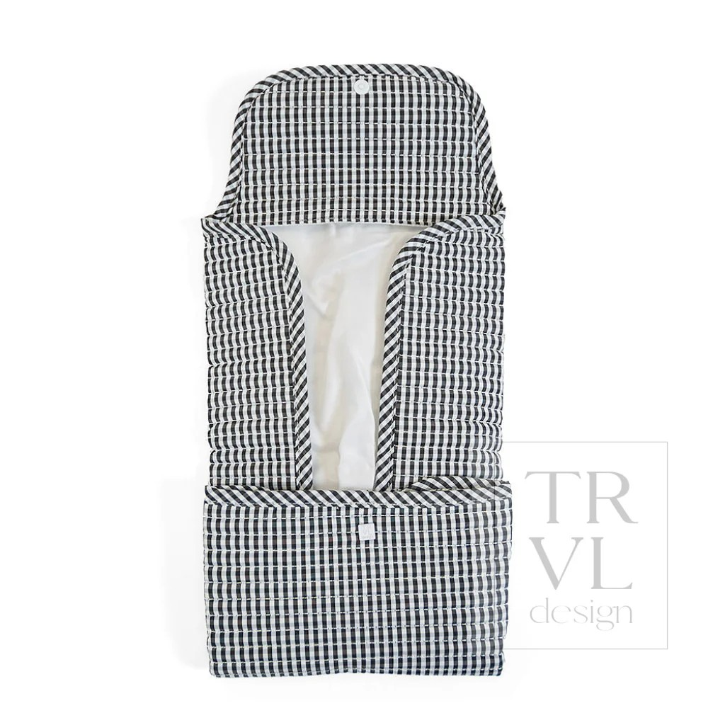 TRVL Black Gingham Quilted Changing Mat