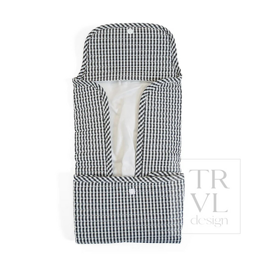 TRVL Black Gingham Quilted Changing Mat