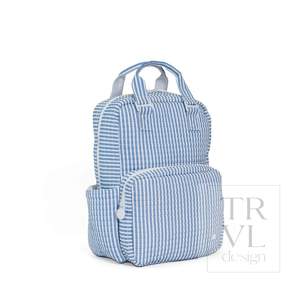 TRVL Pimlico Stripe Chambray Quilted Diaper Bag