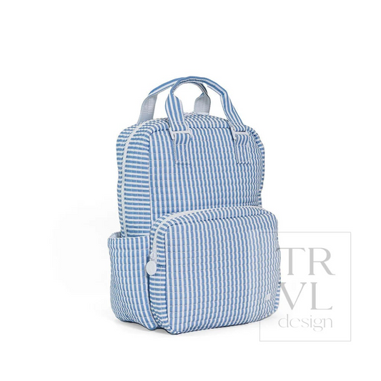 TRVL Pimlico Stripe Chambray Quilted Diaper Bag