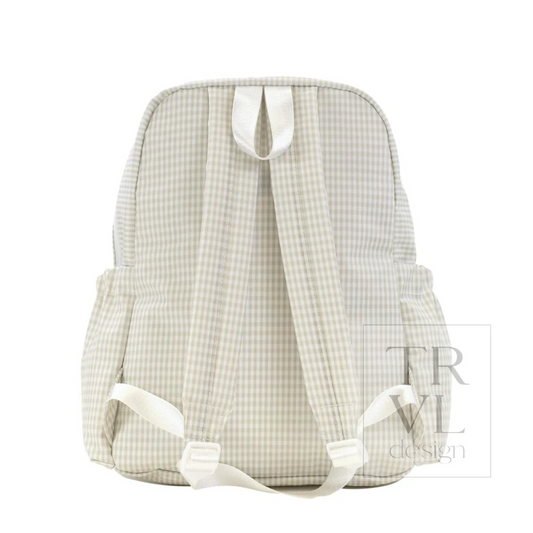 TRVL Pearl Grey Gingham Backpacker