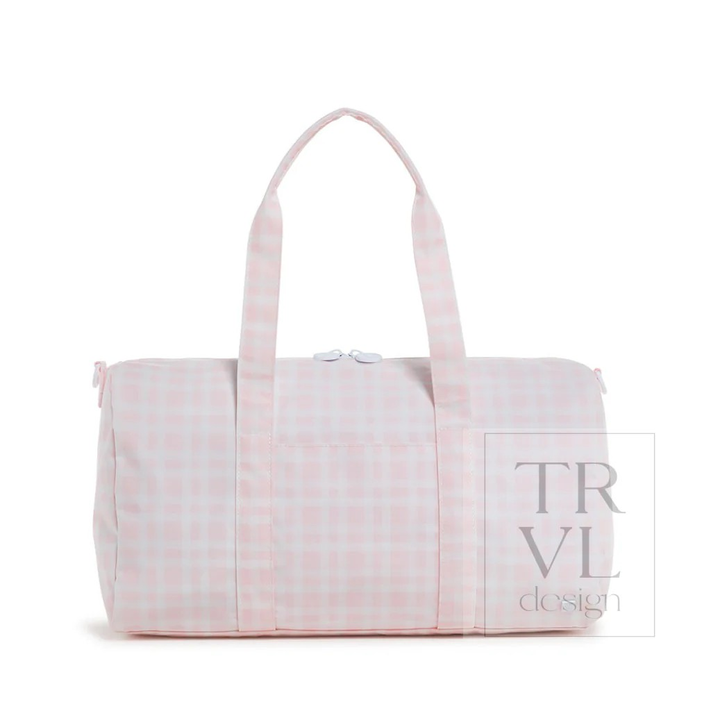 TRVL Pimlico Plaid Pink Weekender Duffel Bag