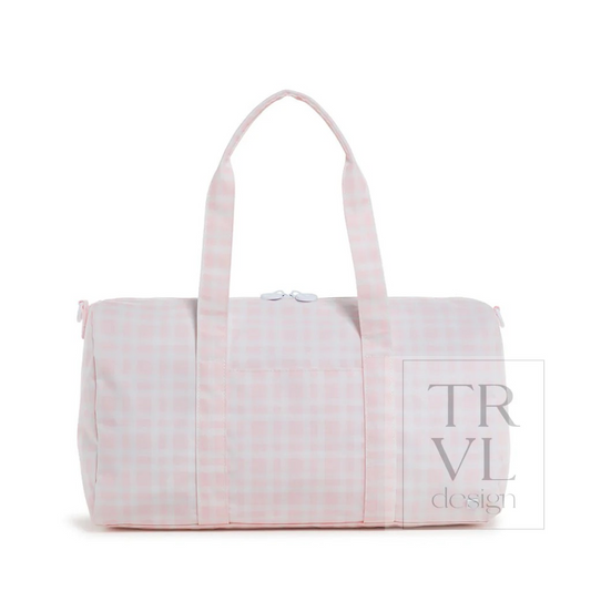 TRVL Pimlico Plaid Pink Weekender Duffel Bag