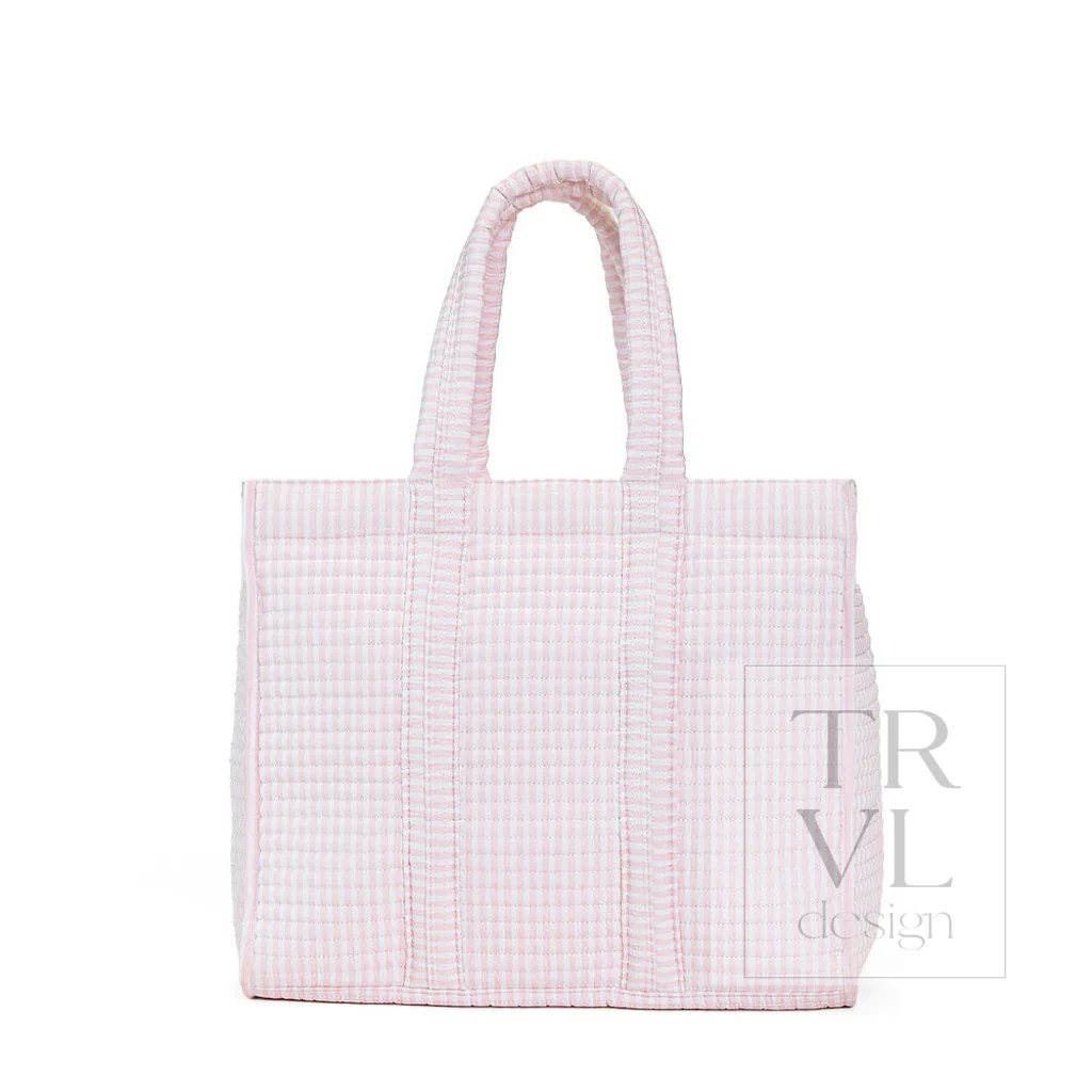 TRVL Pimlico Stripe Pink Quilted Go Go Tote