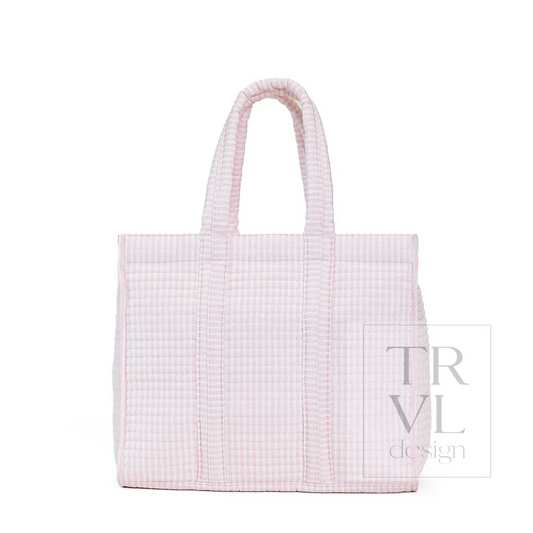 TRVL Pimlico Stripe Pink Quilted Go Go Tote
