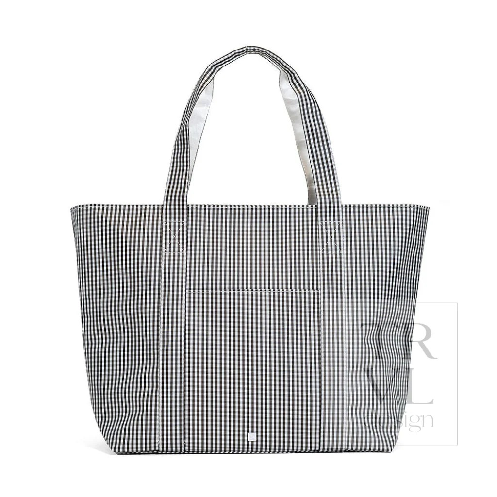 TRVL Black Gingham Jumbo X-Large Tote