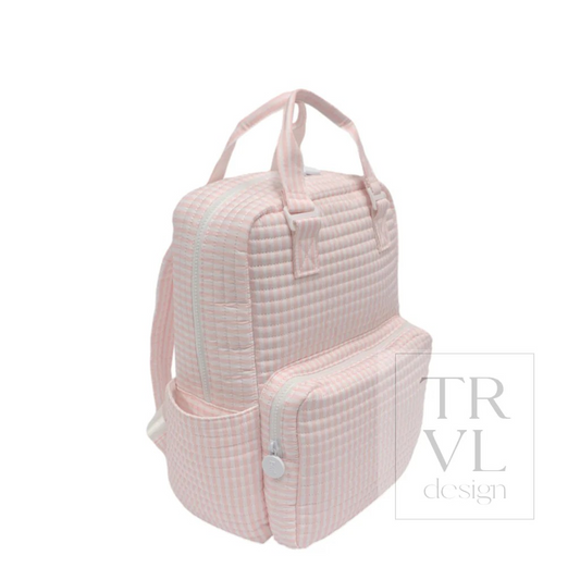 TRVL Pimlico Stripe Pink Quilted Diaper Bag