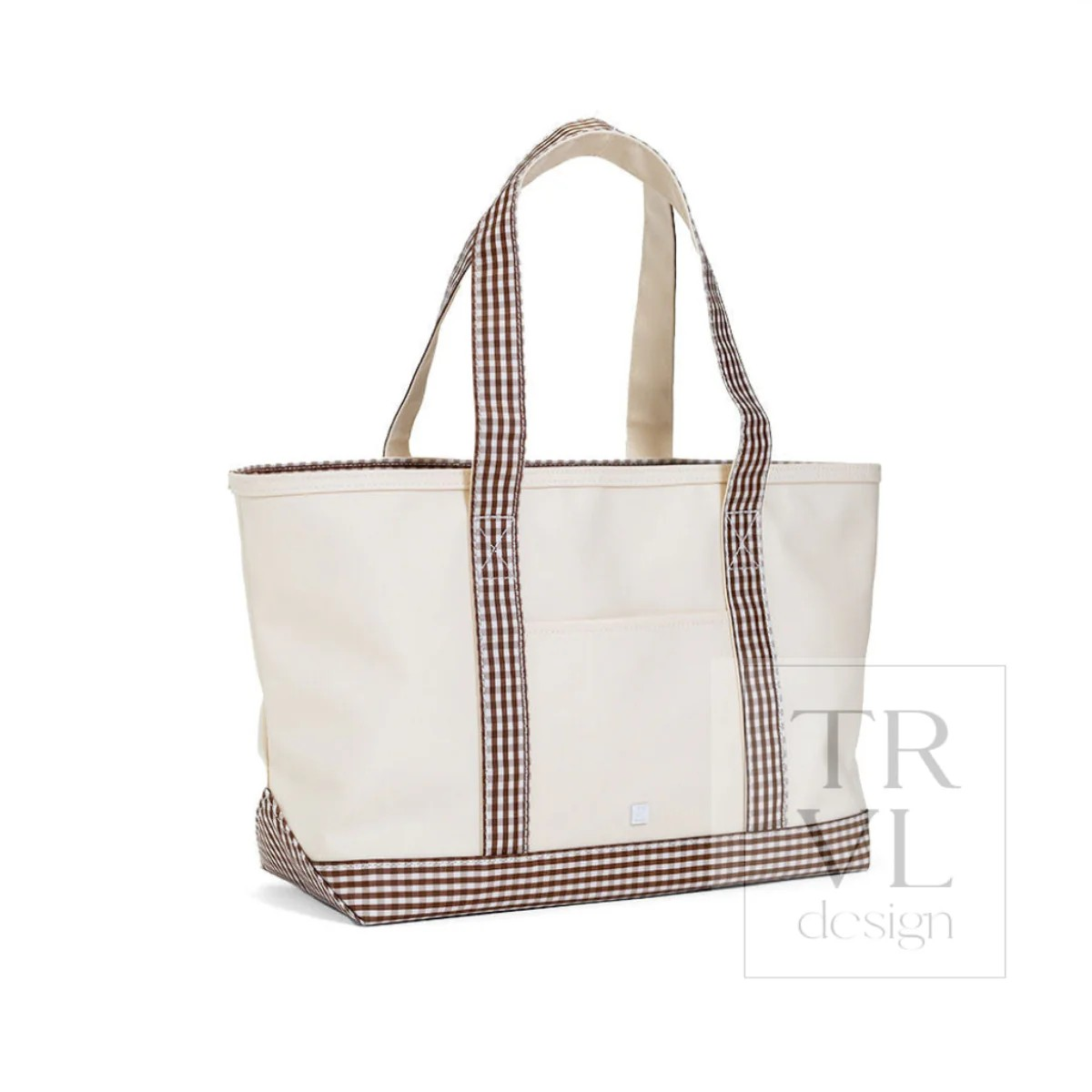 TRVL Coco Gingham Canvas Tote