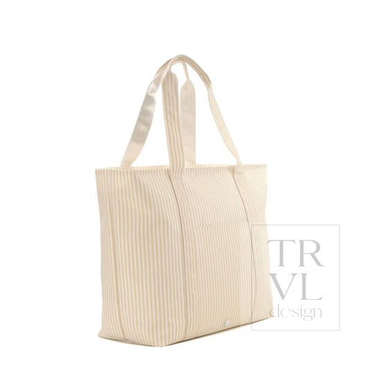 TRVL Pimlico Stripe Sand Jumbo X-Large Tote (Backorder ETA 7/30)