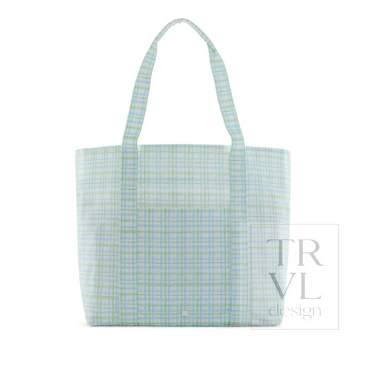 TRVL Classic Plaid Green Jumbo X-Large Tote