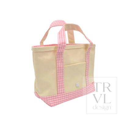 TRVL Pink Gingham Canvas Totes