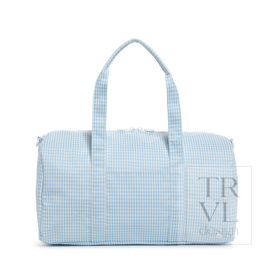 TRVL Mist Gingham Weekender Duffel Bag