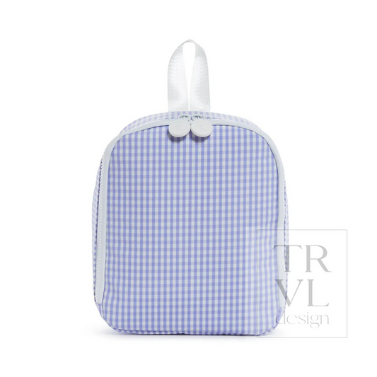 TRVL Lilac Gingham 'Bring It' Lunch Bag
