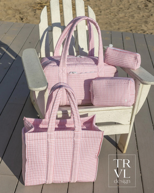 TRVL Pimlico Stripe Pink Quilted Go Go Tote