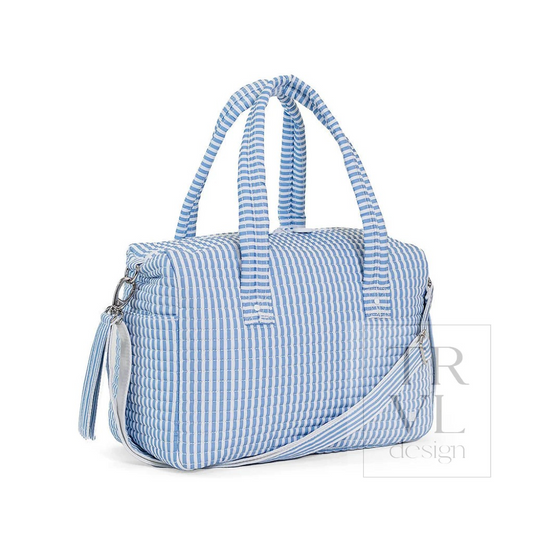 TRVL Pimlico Stripe Chambray Quilted Stroller Bag