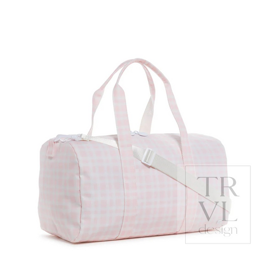 TRVL Pimlico Plaid Pink Weekender Duffel Bag