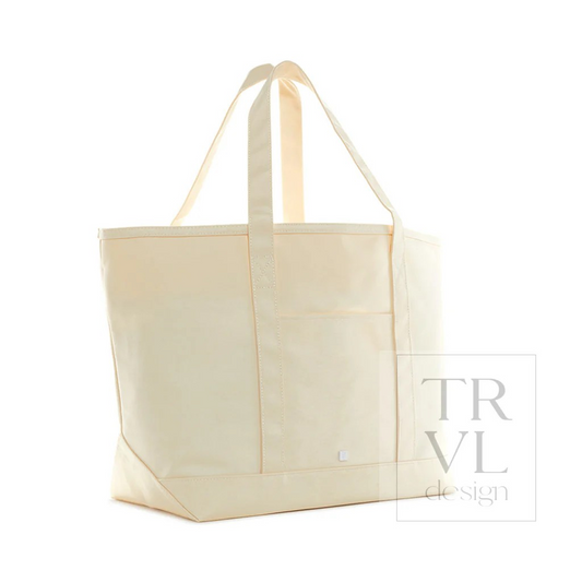 TRVL Natural Coated Canvas Totes