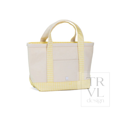 TRVL Buttercup Gingham Canvas Tote