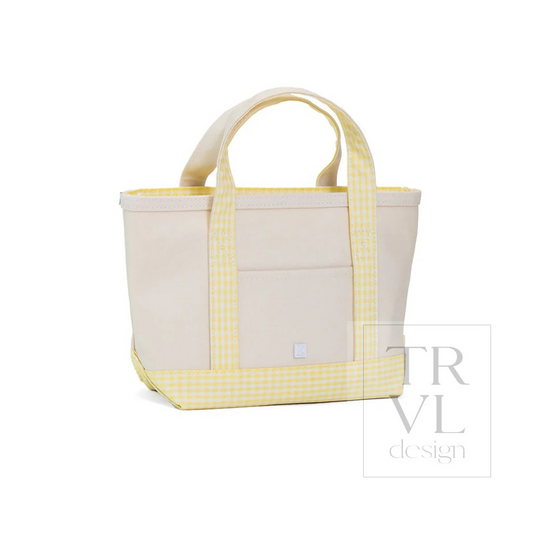 TRVL Buttercup Gingham Canvas Tote