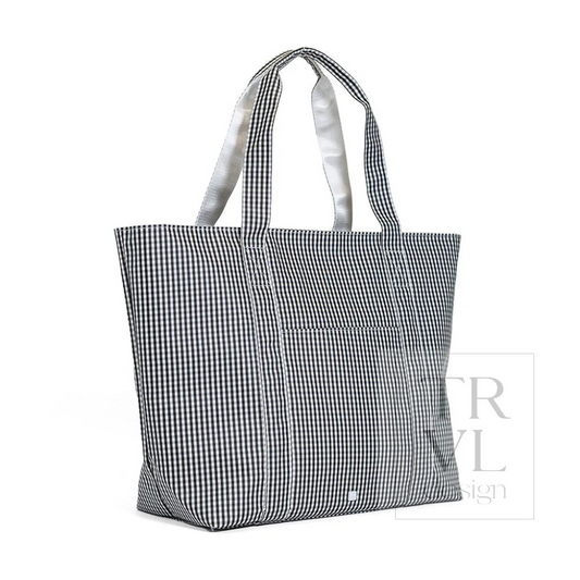 TRVL Black Gingham Jumbo X-Large Tote