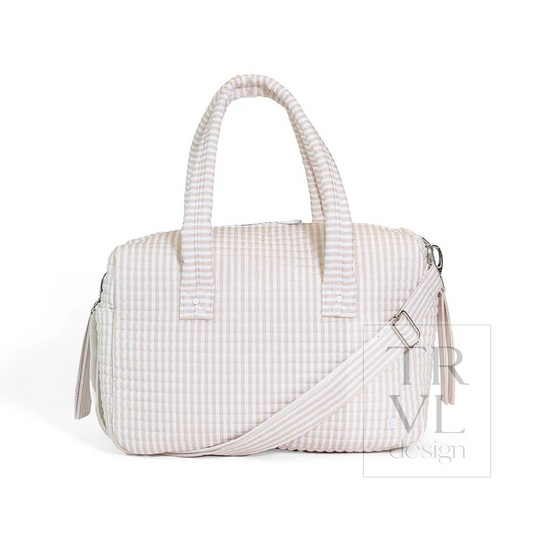 TRVL Pimlico Stripe Sand Quilted Stroller Bag