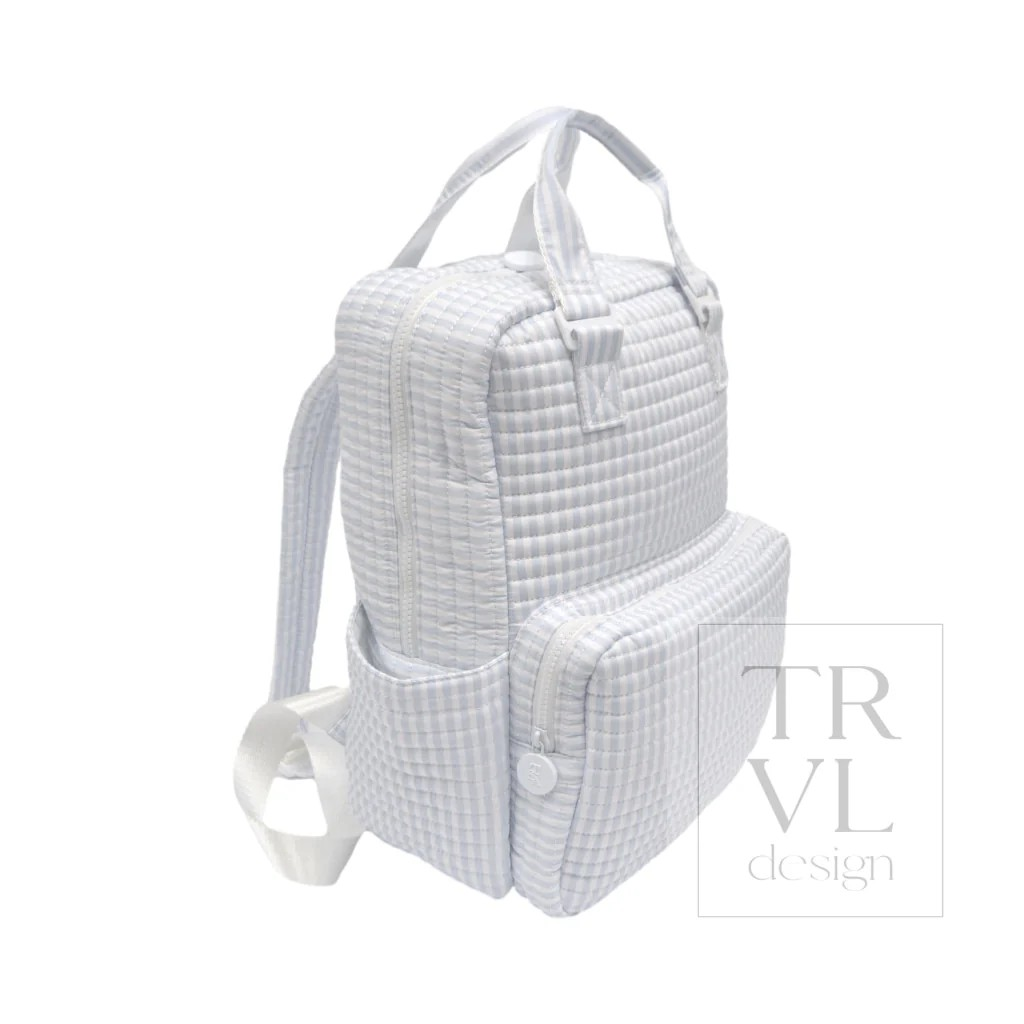 TRVL Pimlico Stripe Blue Quilted Diaper Bag