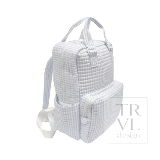TRVL Pimlico Stripe Blue Quilted Diaper Bag